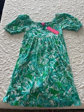 Lilly Pulitzer Botanical Green Safari Sangria Mini Delaney Dress